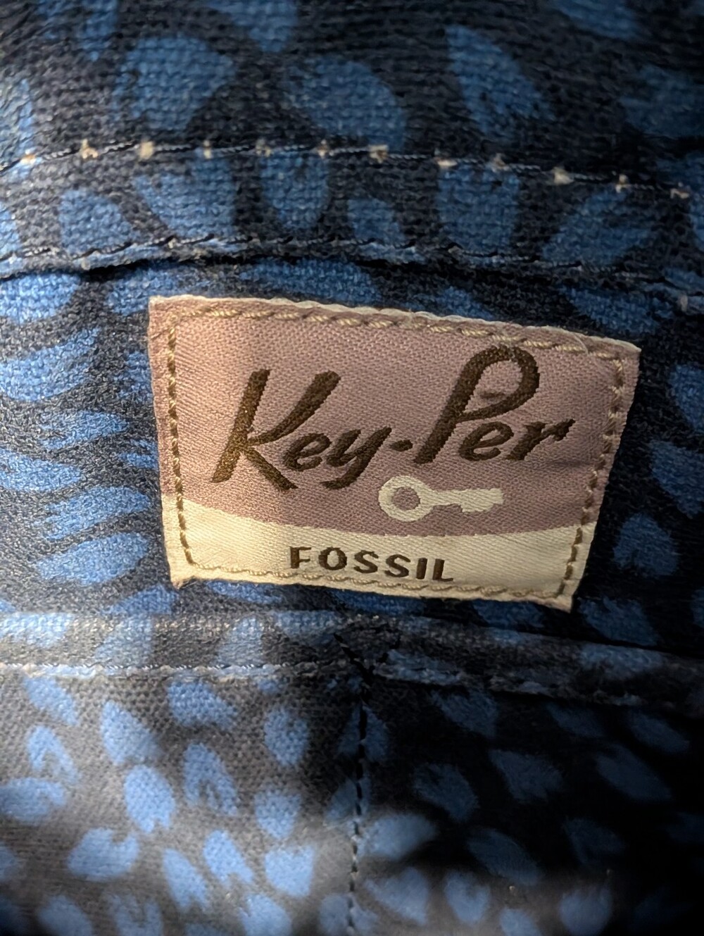 Fossil Chevron Multi-Color Crossbody Bag with Blue Top Panel - Picture 10 of 12